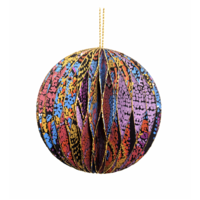 Better World Aboriginal Art Handmade Cotton Paper Honeycomb Xmas Ball - Seven Sisters