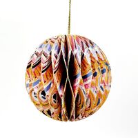 Better World Aboriginal Art Handmade Cotton Paper Honeycomb Xmas Ball - Muthabaringga 