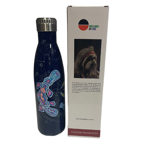 Lewis Burns Aboriginal Art Stainless Steel Bottle - 500ml - Turtle/Platypus