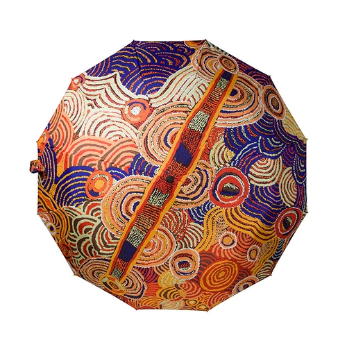 Papulankutja Aboriginal Art Folding Umbrella - Mulga Country