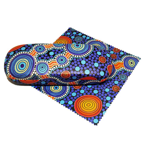 Hogarth Aboriginal Art Hardcover Glasses Case/Lens Cloth - The Journey