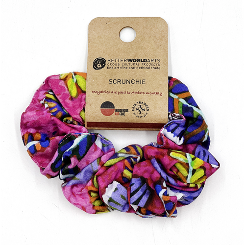 Better World Arts Aboriginal Cotton Hair Scrunchie - Medicine Plants