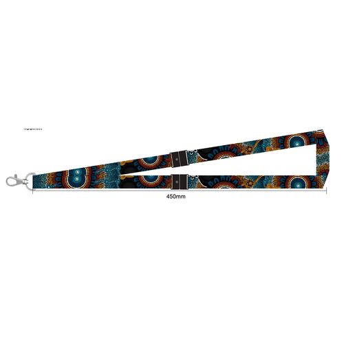 Dezigna Aboriginal Art DOUBLE CLIP Lanyard - Diversity