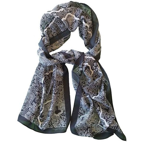 Hogarth Arts Aboriginal design Polyester Chiffon Scarf - Kangaroo Wandering