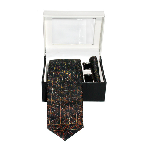 Better World Aboriginal 3pce Digital Silk Tie Set - Jilamara