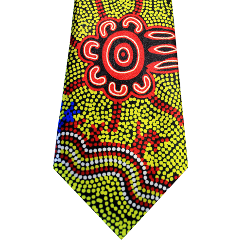 Hogarth Arts Aboriginal design Polyester Silk Tie - Connections