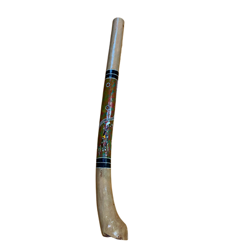 Eucalyptus (Red Boxwood)  handpainted Didgeridoo (1.26M ) - Emu (Green/Red)