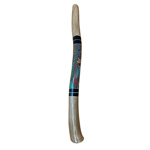 Eucalyptus handpainted (Red Boxwood) Didgeridoo [1.3m] - Emu (Green/Multi)