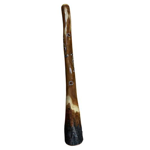 Eucalyptus (Ironbark) handpainted Didgeridoo (1.16m) - Flared End with Lizard