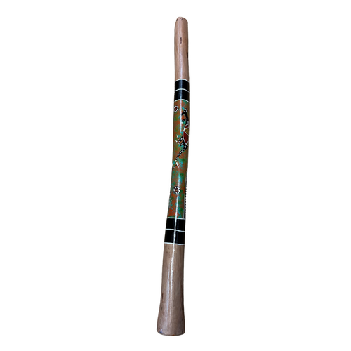 Eucalyptus (Boxwood)  handpainted Didgeridoo (1.1M) Kangaroo (Orange/Green)