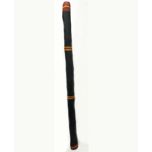 Traditional Eucalyptus Raw Didgeridoo (1.35m) - Charcoal with Red/Yellow Ochre