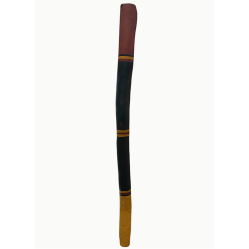 Traditional Eucalyptus Raw Didgeridoo (1.44m) - Charcoal with Red/Yellow Ochre