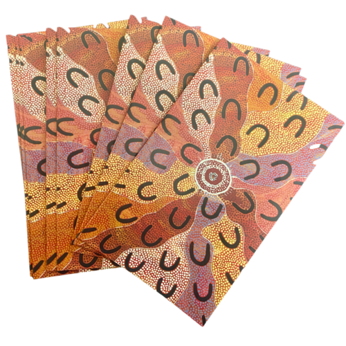 Yijan Aboriginal Dot Art Postcard Giftcard Set (10) with Pen - Crow Women Dreaming