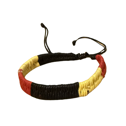 Aboriginal Wristband - KW 3 Colour Block Thread Braid