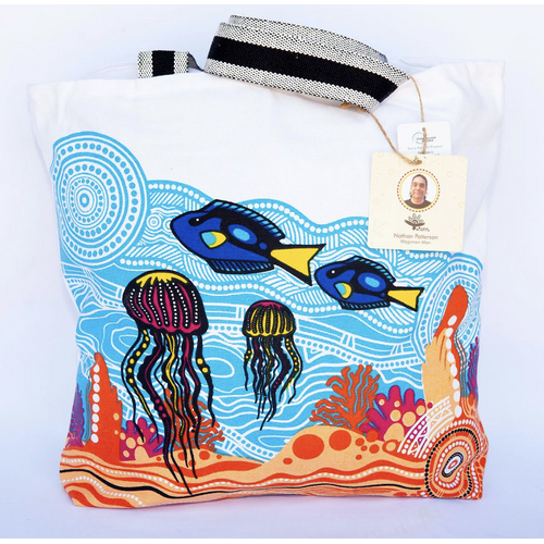 Diwana Dreaming Washed Cotton Canvas Shoulder/Sling Bag (43cmx38cm) - Reef Symphony Dance