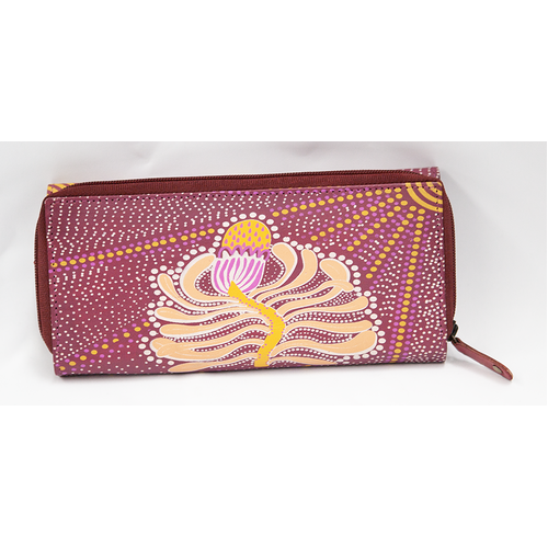 By Meeka Genuine Leather Ladies Tri-Fold Wallet (11cm x 21cm) - Banksia