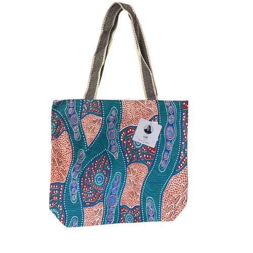 Nikki Dee Designs Cotton Canvas Shopping/Tote Bag (43cm X 38cm X 10cm) - Tracks on Country