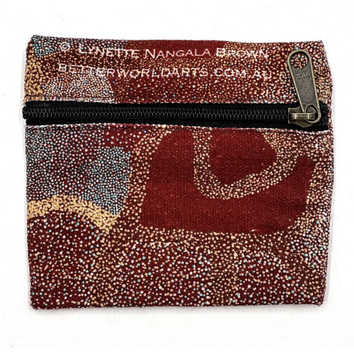 Better World Aboriginal Art Cotton Light Travel Pouch/Purse - Salt Lake