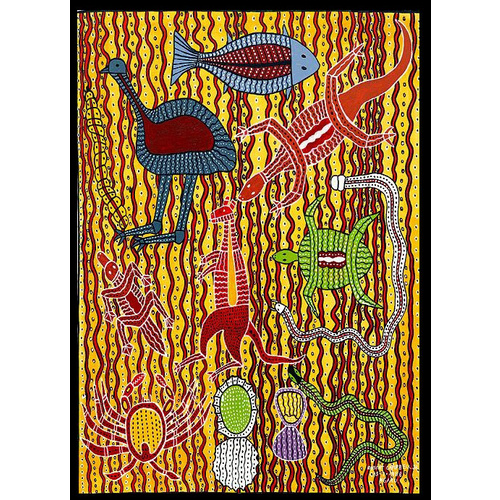 Plato 24pce Aboriginal Art Wooden Puzzle - Aboriginal Tucker