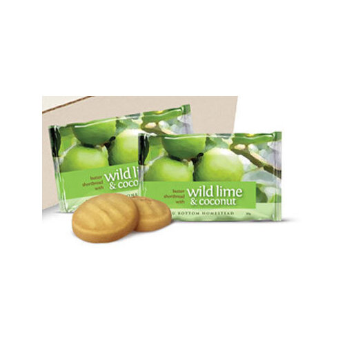 Wild Lime & Coconut Butter Shortbread Biscuits (Twin Pack 20g)