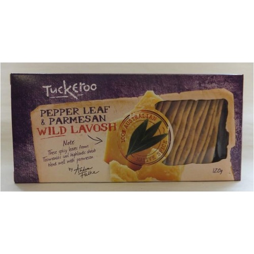 Tuckeroo Pepper Leaf & Parmesan Wild Lavosh - 150g