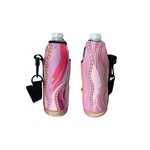 Bunabiri Aboriginal Art Neoprene Water Bottle Cooler - Wamin in Bloom