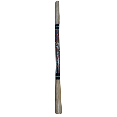 Eucalyptus (Woollybutt) handpainted Didgeridoo [1.48M] - Emu 2 (Red)