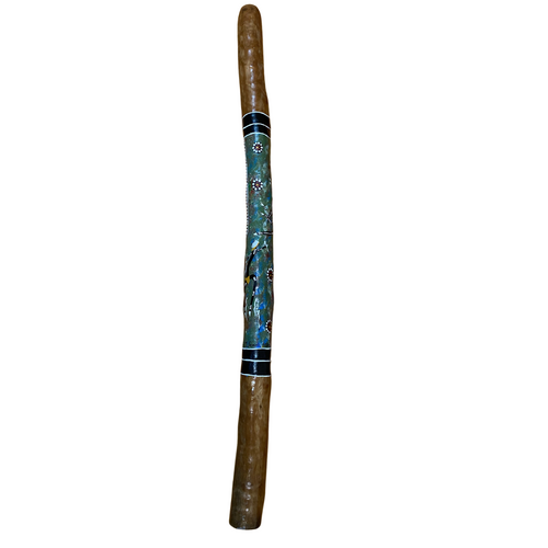 Eucalyptus handpainted Didgeridoo -  Kangaroo and Warrior