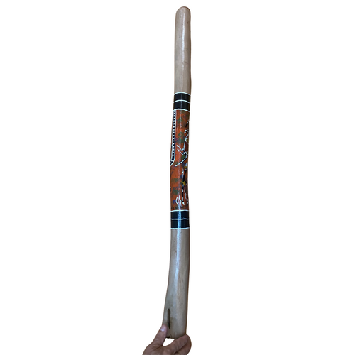 Eucalyptus (Woollybutt) Handpainted Didgeridoo [1.02m]-  Kangaroo (Red)