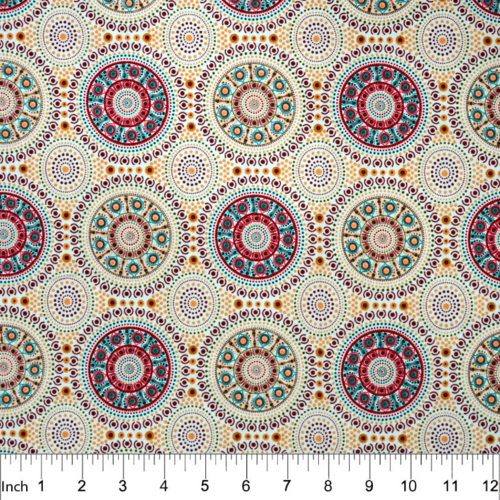 Bush Berry (Ecru) - Aboriginal design Fabric