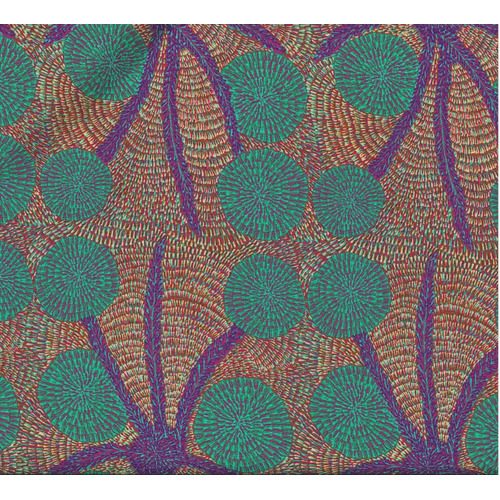 Bush Medicine Long Stripe  (Purple) - Aboriginal design Fabric