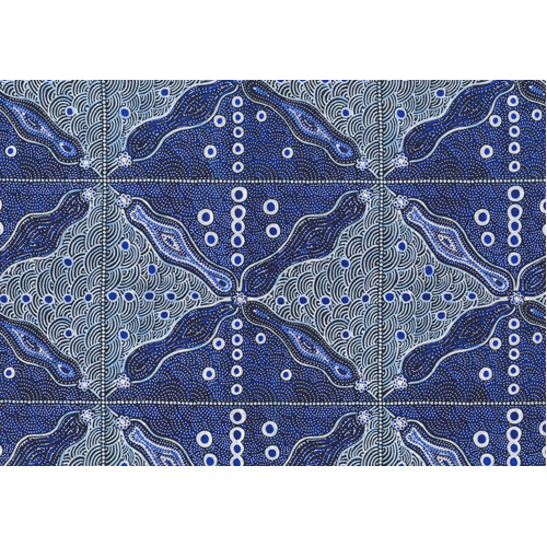 Bush Sweet Potato (Blue) - Aboriginal design Fabric