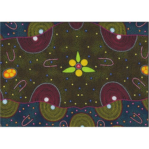 Bush Tucker Dreaming (Multi) - Aboriginal design Fabric