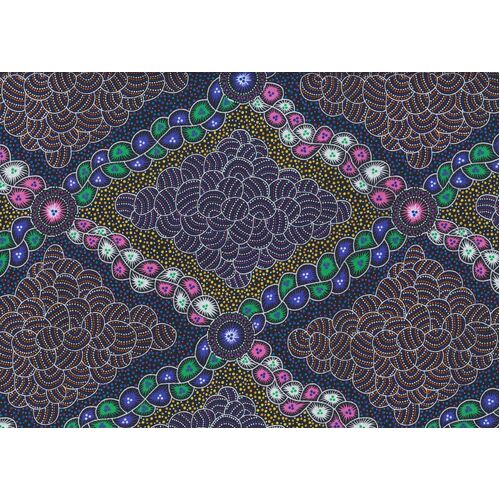 Bush Waterhole (Purple) - Aboriginal design Fabric