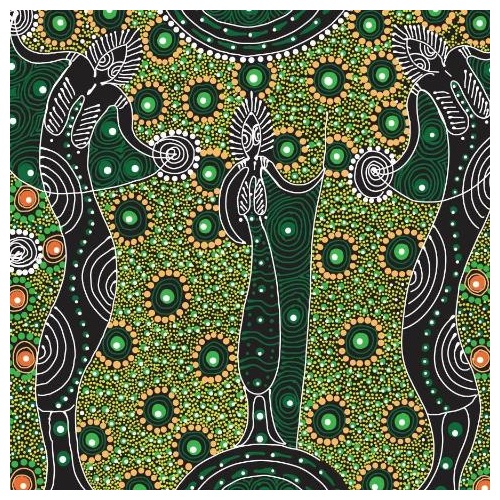 Dancing Spirit [Green] - Aboriginal design Fabric