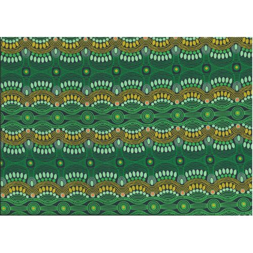 Desert Flora (Green) - Aboriginal design Fabric