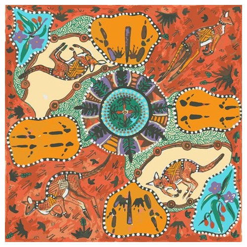 Mirram Mirram Aka (Red) - Aboriginal design Fabric