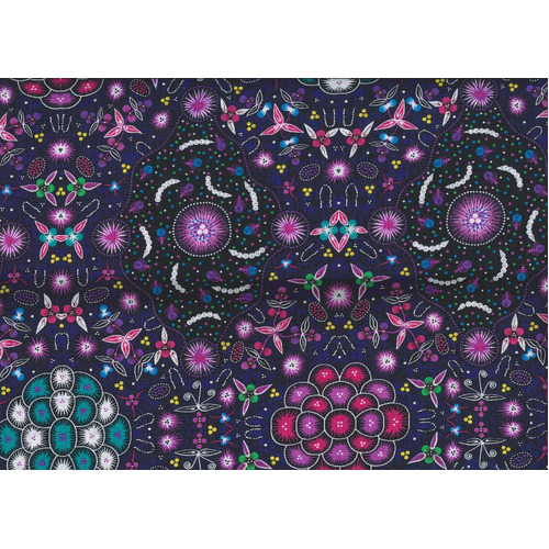 Bush Lemon (Purple) [SCRAP 1.2M] - Aboriginal design Fabric