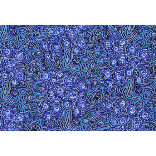 Meteors (Purple) - [SCRAP 1.1M]  Aboriginal design Fabric