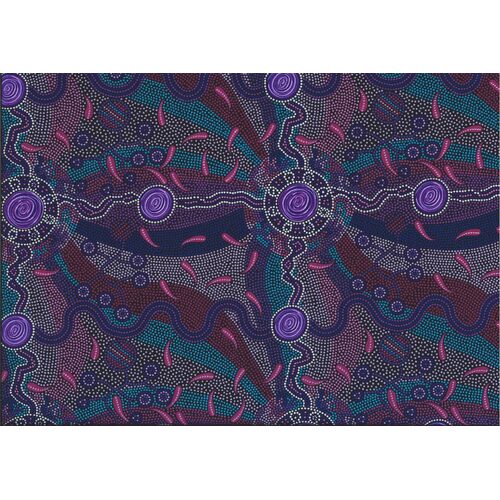 Roaring Forties (Purple) SCRAP 1.35M - Aboriginal design Fabric