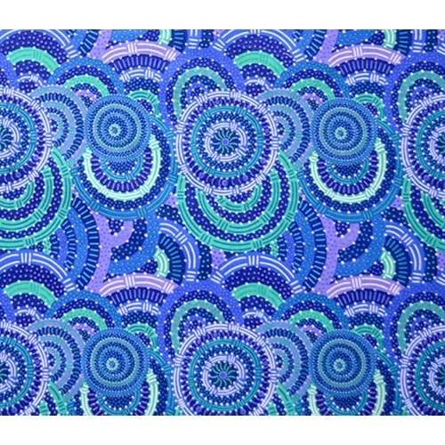 Women's Body Dreaming (Blue) [SCRAP 1M] - Aboriginal design Fabric