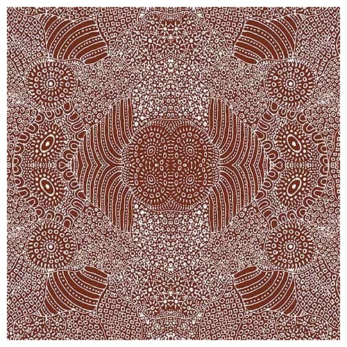 Waterholes (Brown) [SCRAP 0.7M] - Aboriginal design Fabric