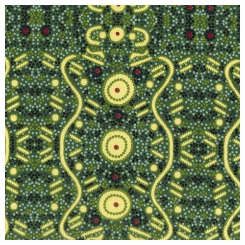 Water Dreaming 2 (Green) - Aboriginal design Fabric