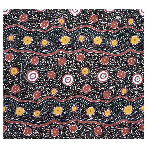 Wild Beans (Black) - Aboriginal design Fabric