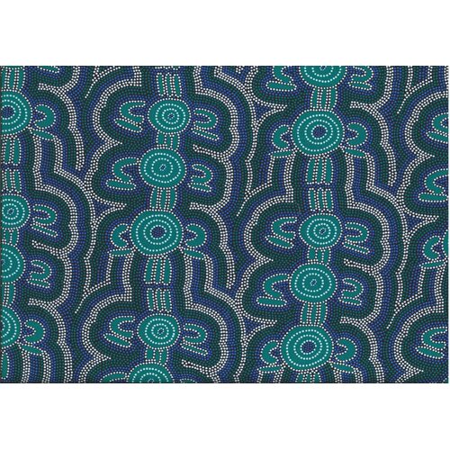 Women Dreaming 2 (Blue) - Aboriginal design Fabric