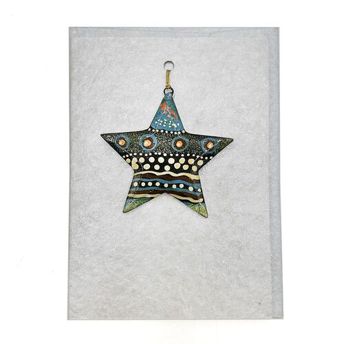 Better World Aboriginal Art Christmas Decoration Card - Where Land Meets the Sea