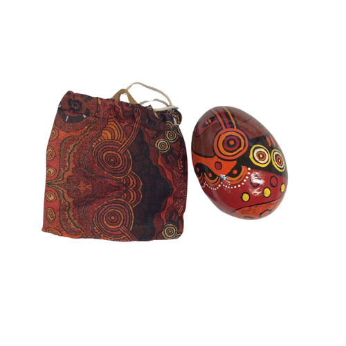 Better World Aboriginal Art Handmade Decorative Lacquered Egg & Stand + Giftbag - Hailstorm Dreaming