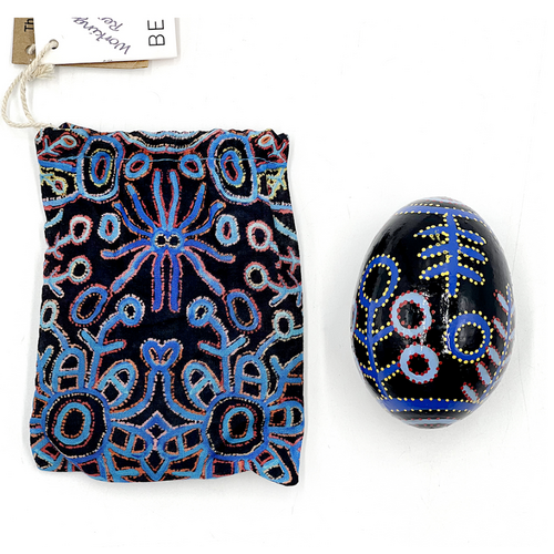 Better World Aboriginal Art Handmade Decorative Lacquered Egg & Stand + Giftbag - Pikilyi