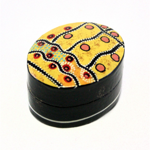 Better World Aboriginal Art Lacquered Pill Box - Marsupial Mouse