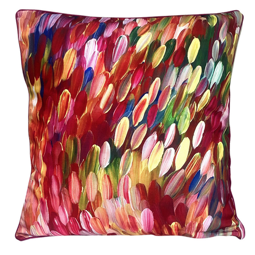 Leaves - Utopia Aboriginal Art Waterproof Outdoor Cushion Cover (50cm x 50cm)